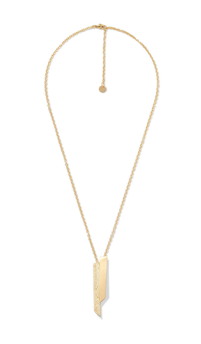 Pozłacane naszyjnik w kształcie rombów o różnej fakturze