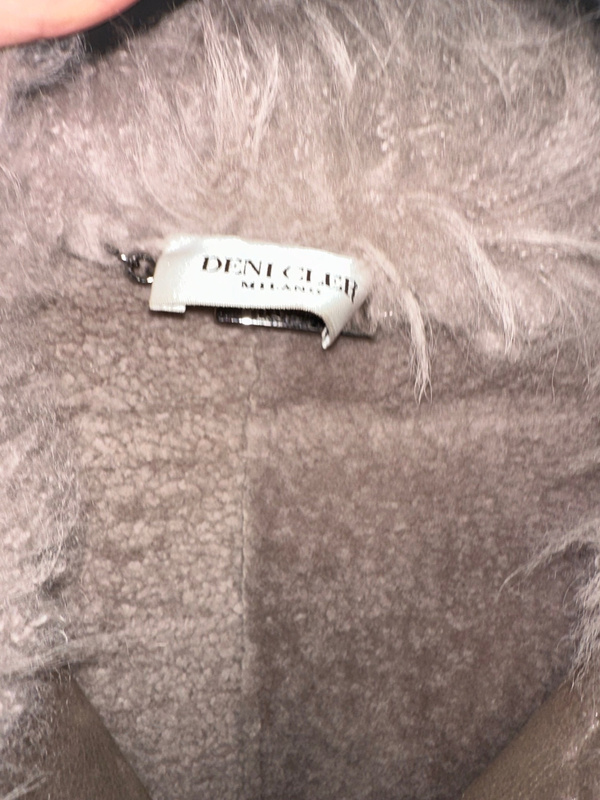 Kożuch beżowy metalizowany nowy