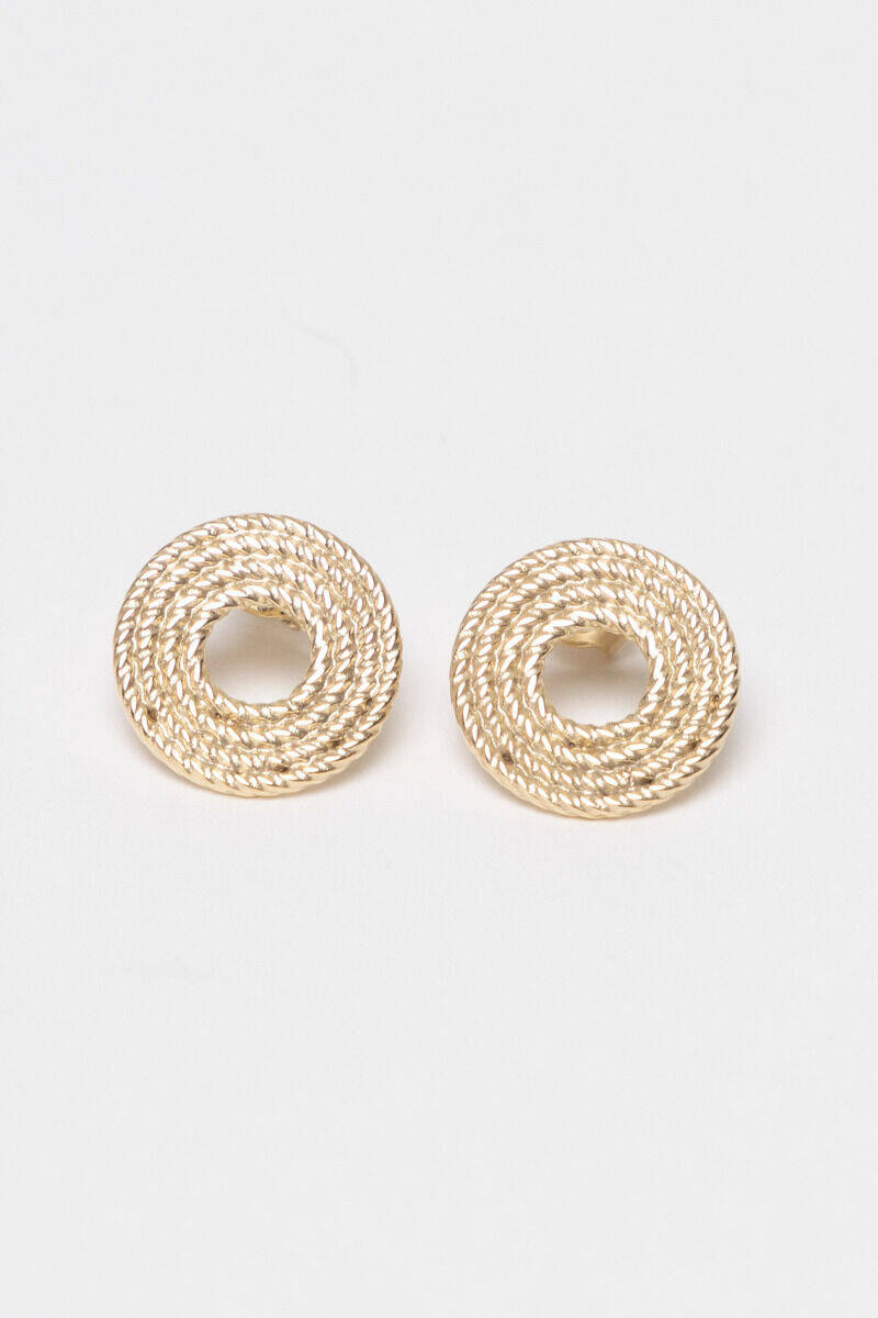 Pozłacane kolczyki z fakturą plecionki