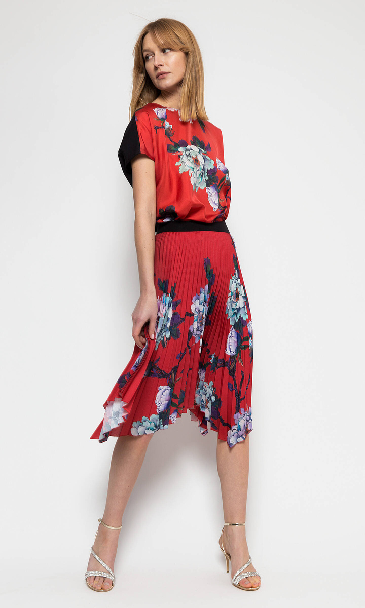 ZESTAW OFFICE LOOK ZE SPÓDNICĄ W KOLOROWY PRINT