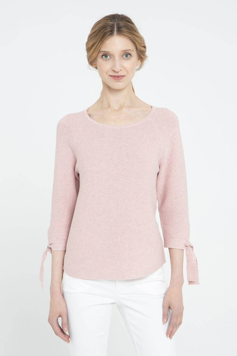 Sweter z wiązaniami na rękawach