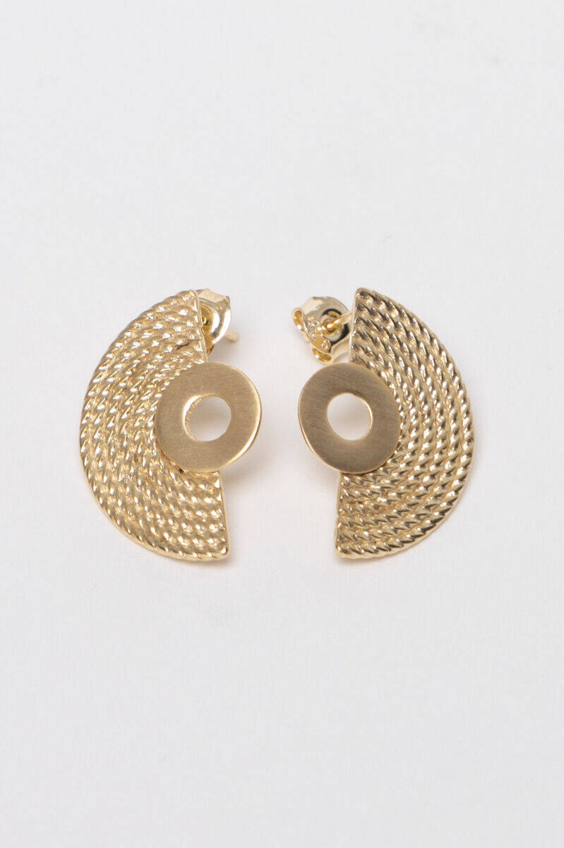 Kolczyki w kształcie wachlarzy nawiązujące do egipskiej, antycznej biżuterii