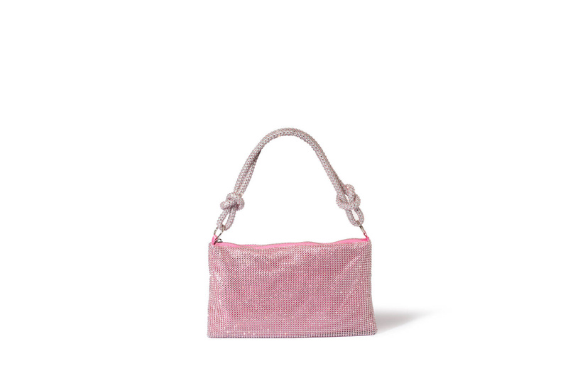 Miękka torebka wieczorowa w kolorze różowym