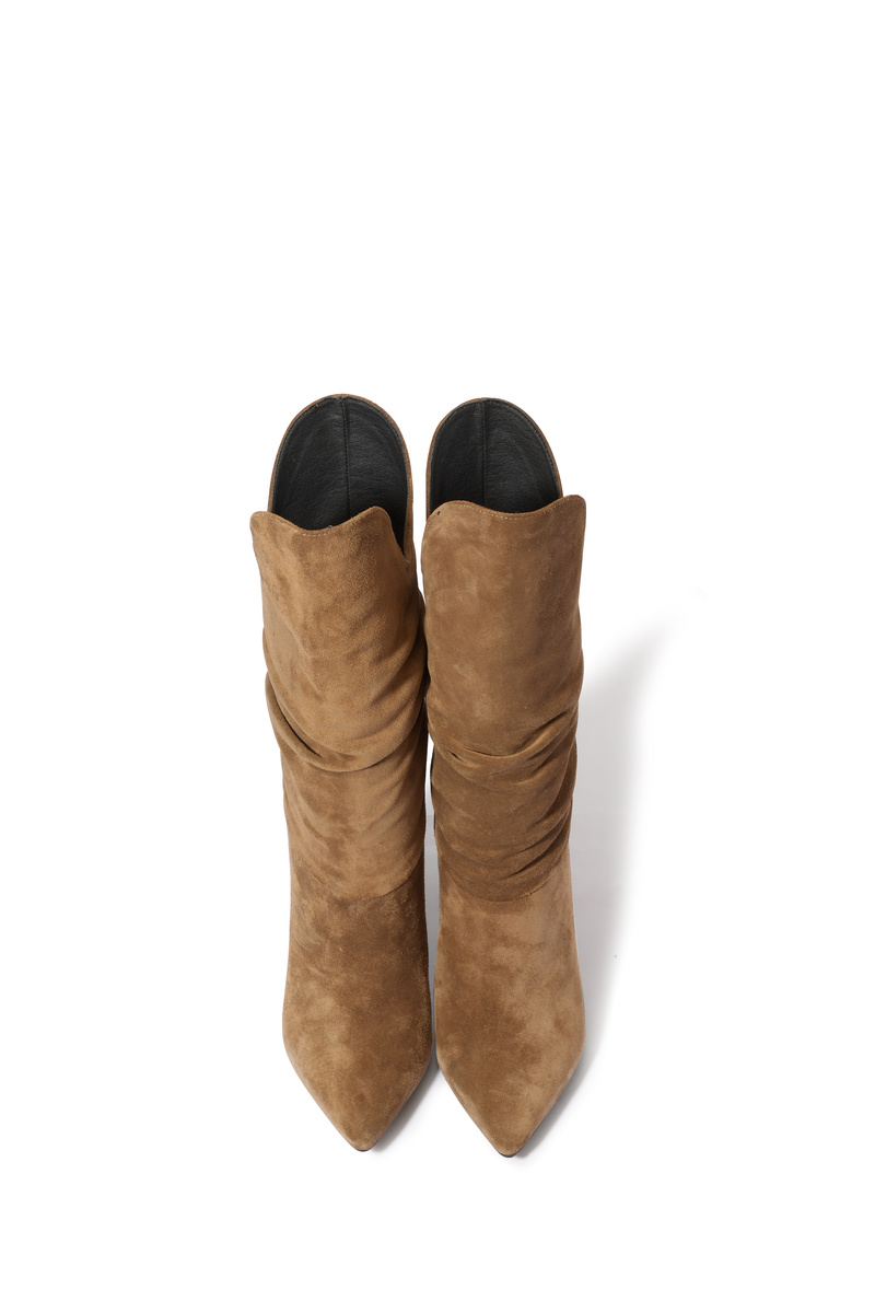 Beżowe zamszowe  kozaki