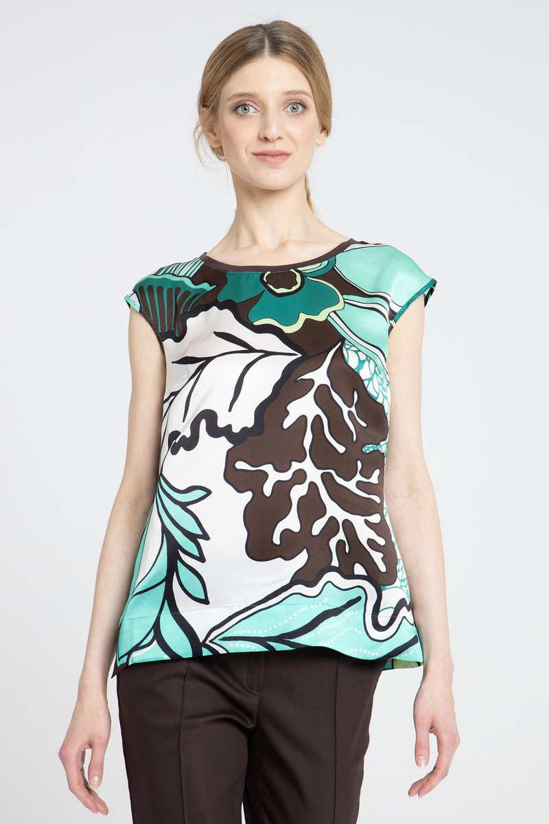Jedwabny top w print