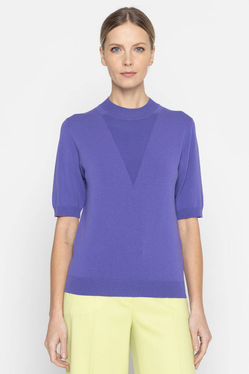 Fioletowy sweter z krótkim rękawem