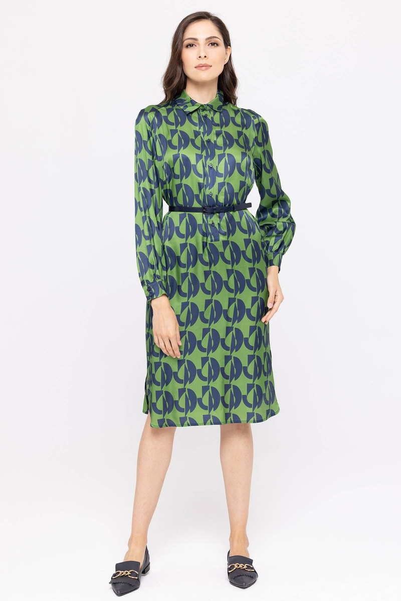 Sukienka w granatowy print