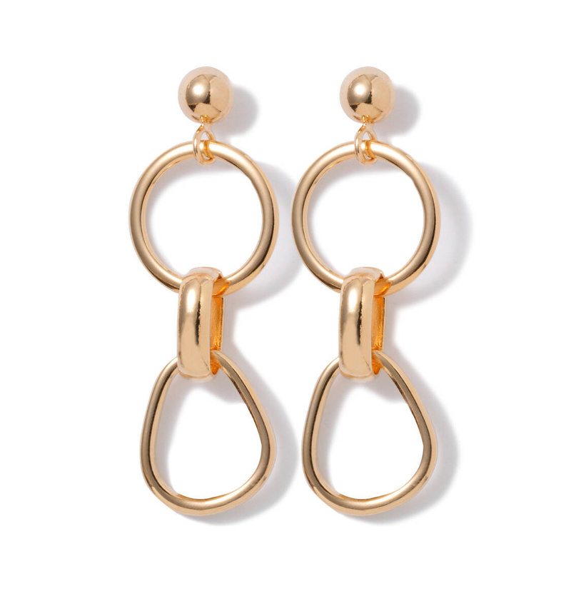 Pozłacane kolczyki  o różnych ogniwach