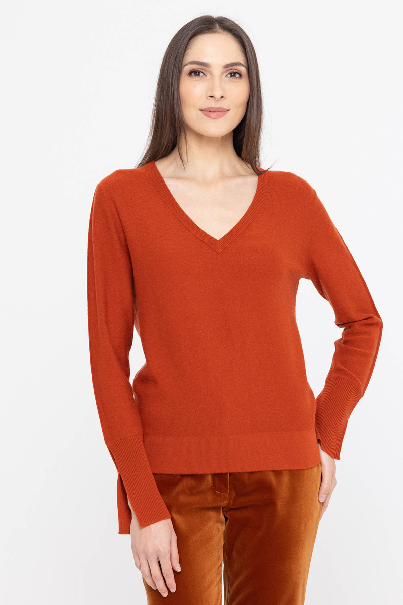 Sweter z dekoltem w serek