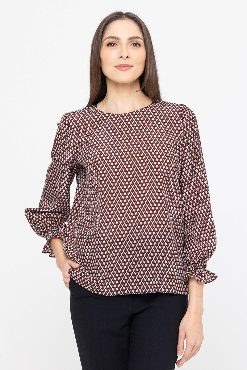 ZESTAW OFFICE LOOK Z BLUZKĄ W PRINT ORAZ SPÓDNICĄ