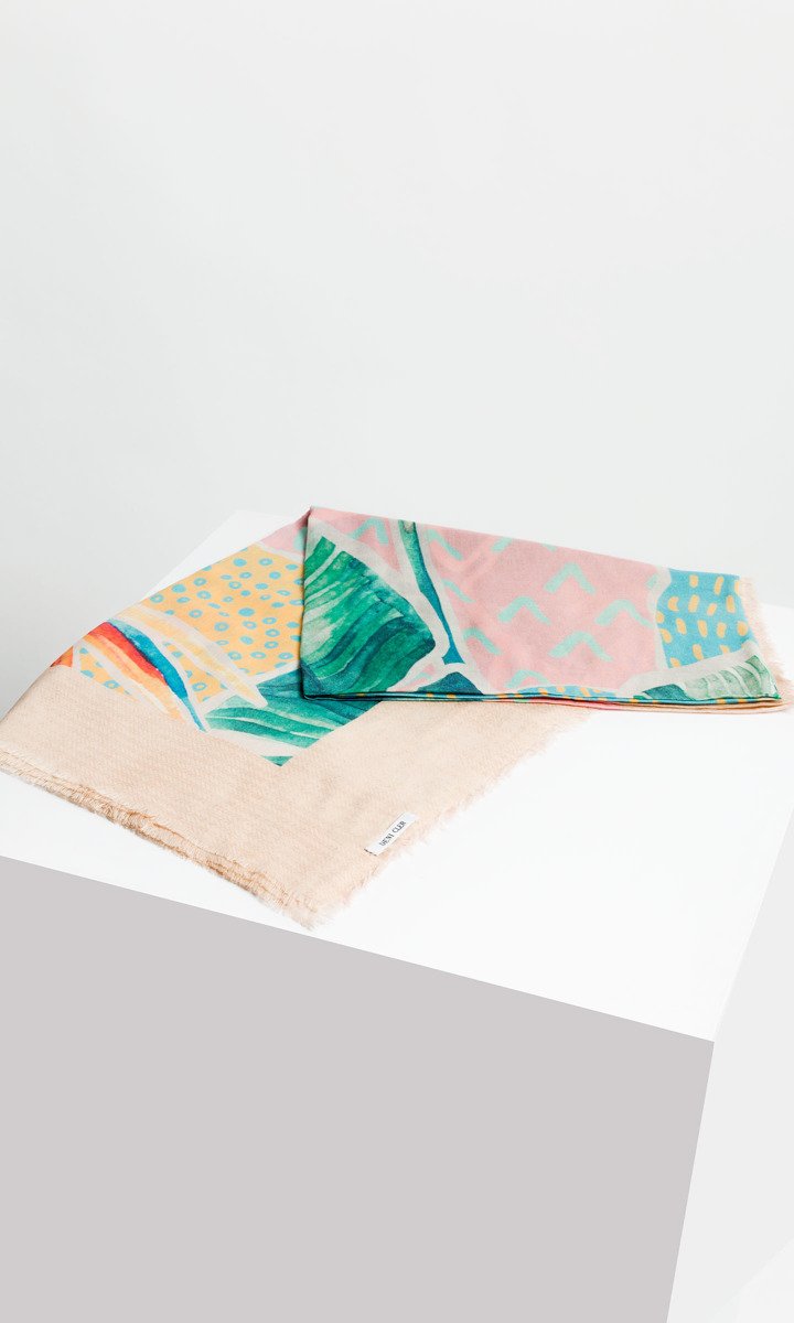 Bawełniany szal z kolorowym printem